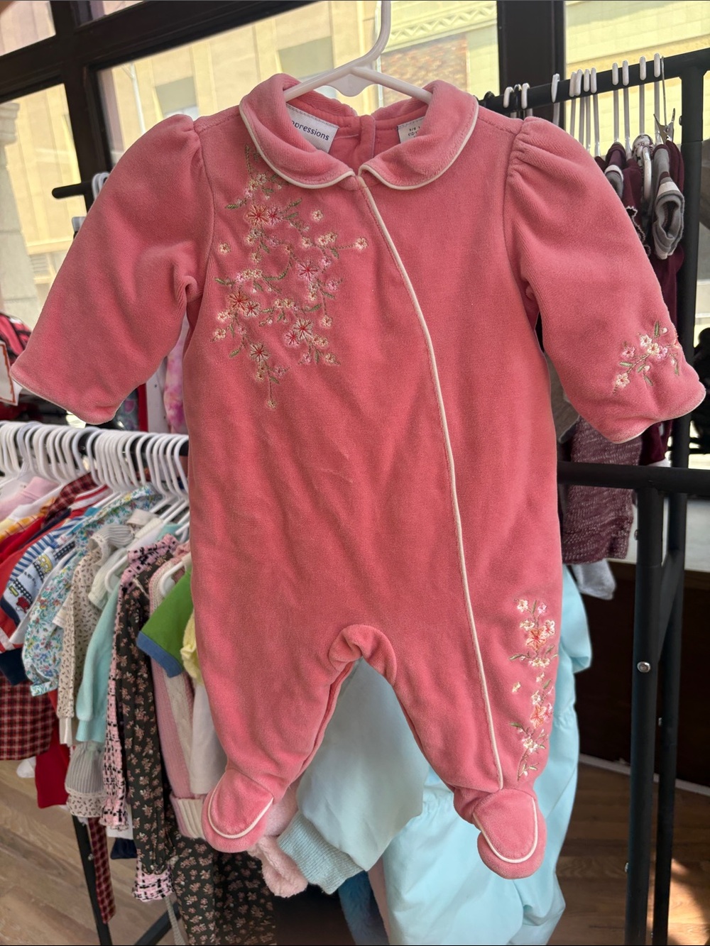 Pink Floral Fleece Baby One-Piece